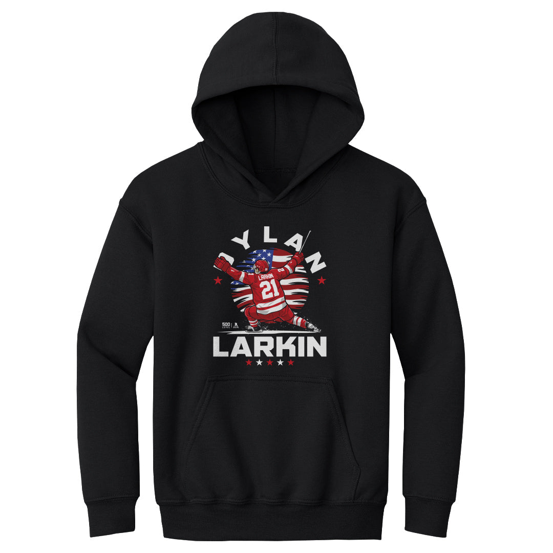 Dylan Larkin Detroit USA Flag Celebration WHT
