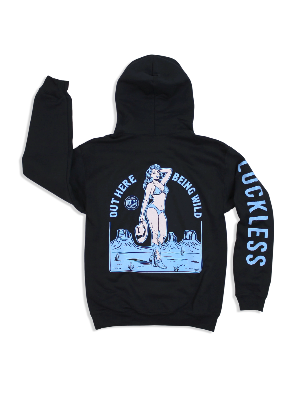 Out Here Being Wild Hoodie in Dew Blue