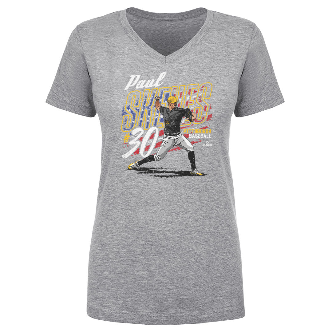 Paul Skenes Pittsburgh American Flag WHT